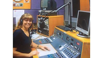 Claudia Hammond in a radio studio