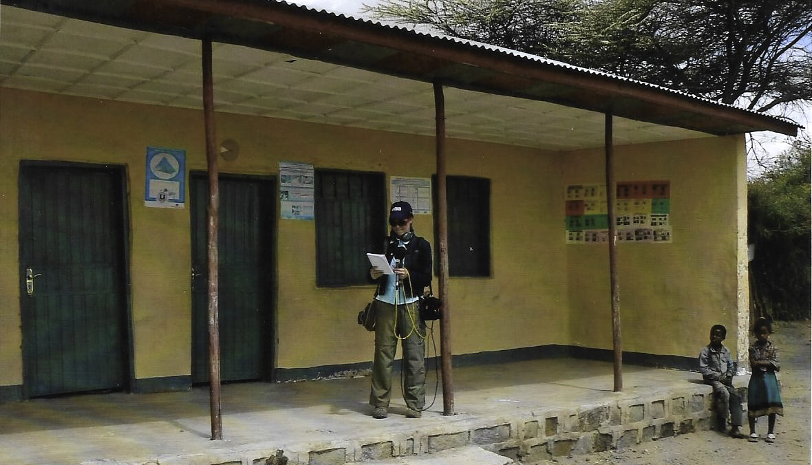 Claudia outside a clinic in Ethiopia